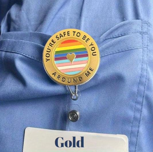 Enamel Ally Badge Retractable Reel
