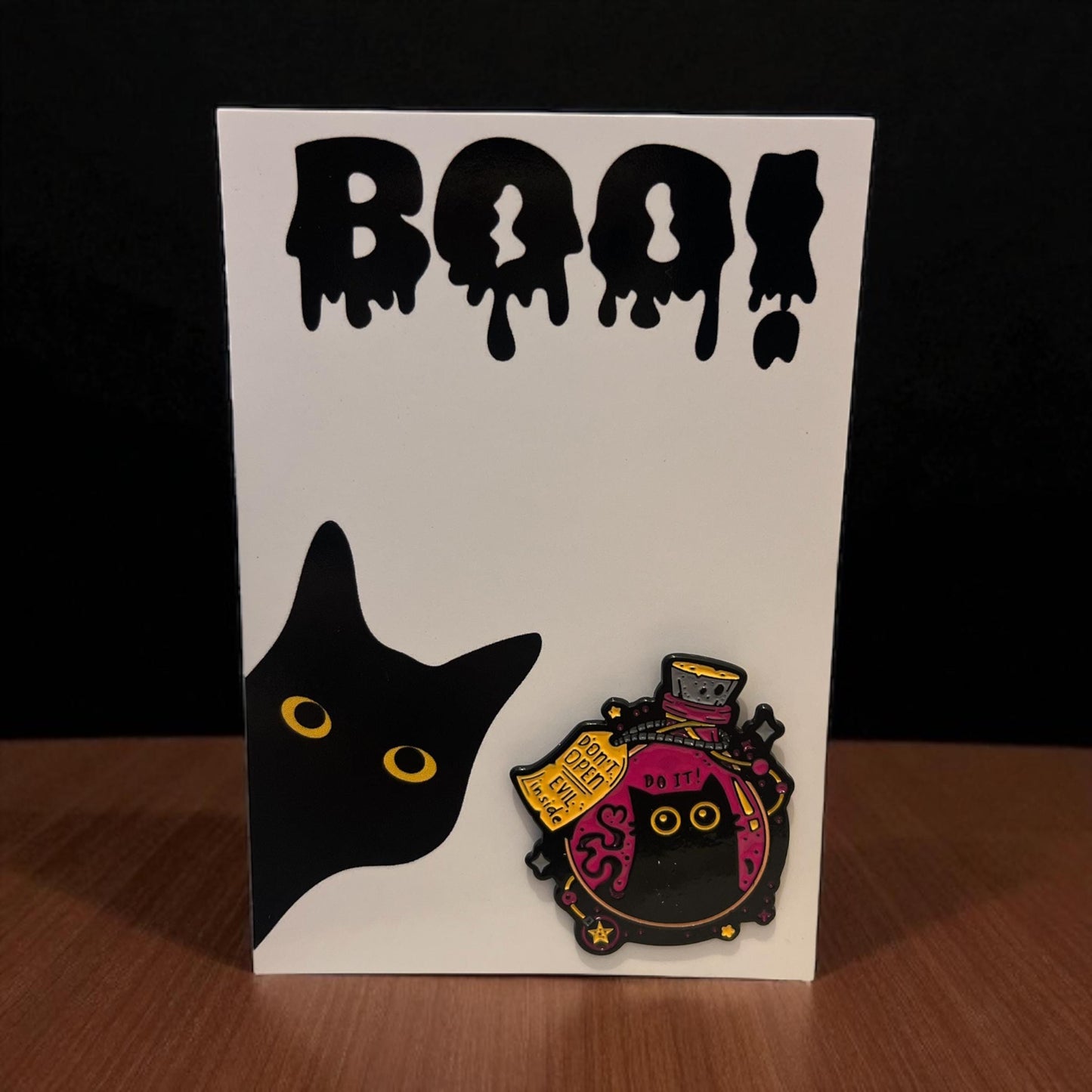 Halloween Evil Black Cat in a Bottle