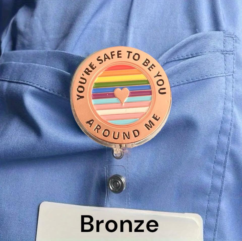 Enamel Ally Badge Retractable Reel