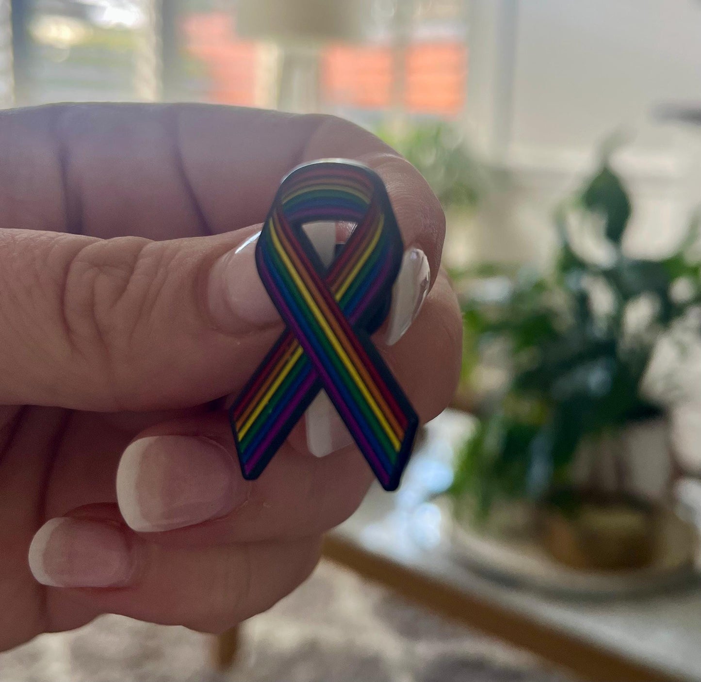 Pride Pin Rainbow Ribbon