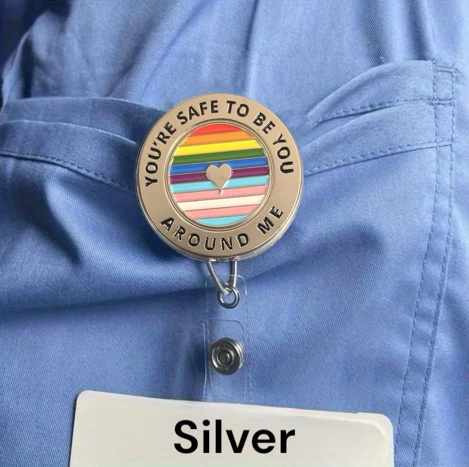 Enamel Ally Badge Retractable Reel