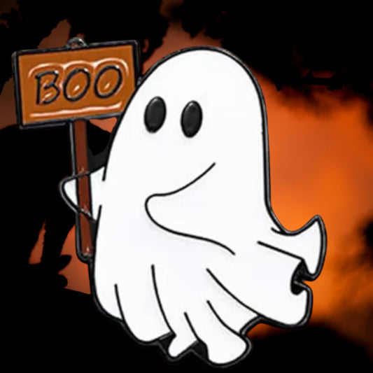 Halloween Ghost With BOO Sign