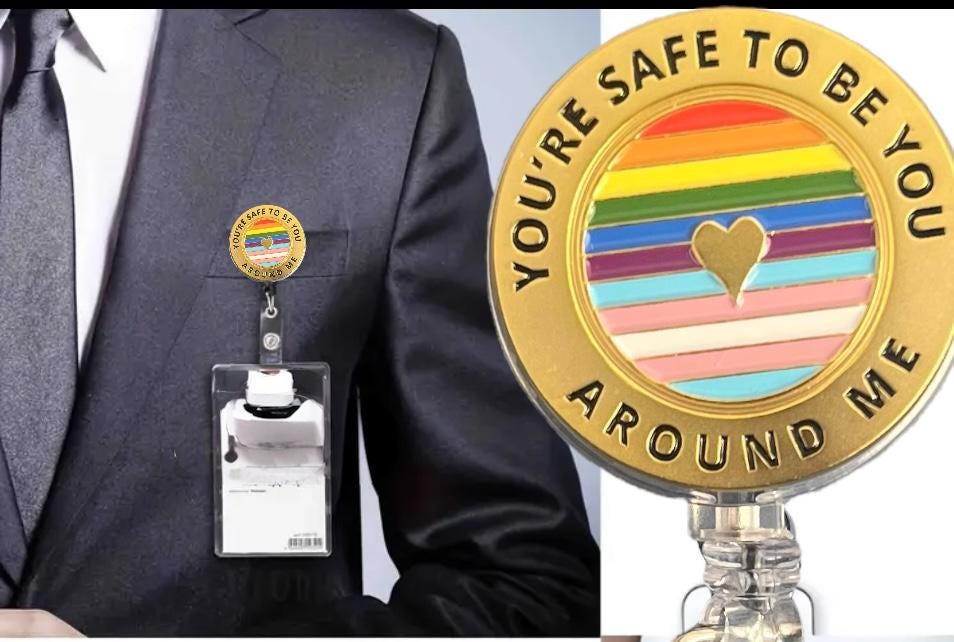 Enamel Ally Badge Retractable Reel