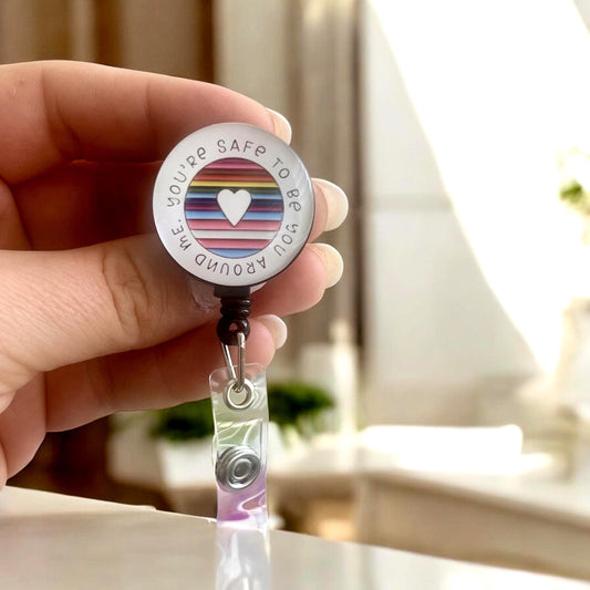 Acrylic Ally Badge Holder Lanyard with Retractable Reel