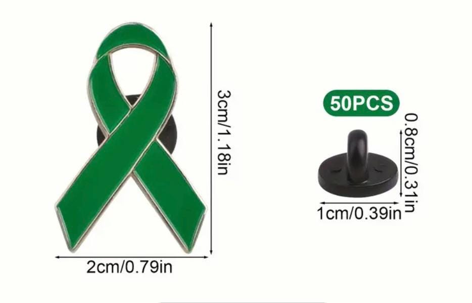 Green Mental Health Ribbon Pin