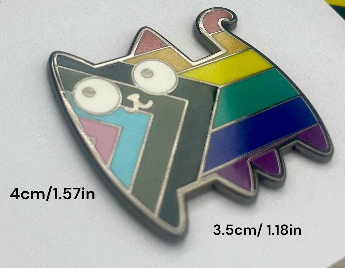 Large Cat ALLY Pride Pin