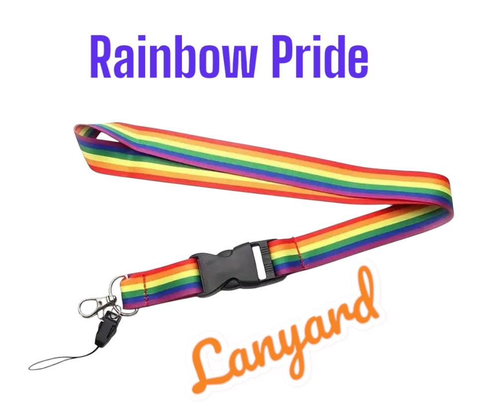 Rainbow LGBTQ Progress Lanyard With Detachable Buckle
