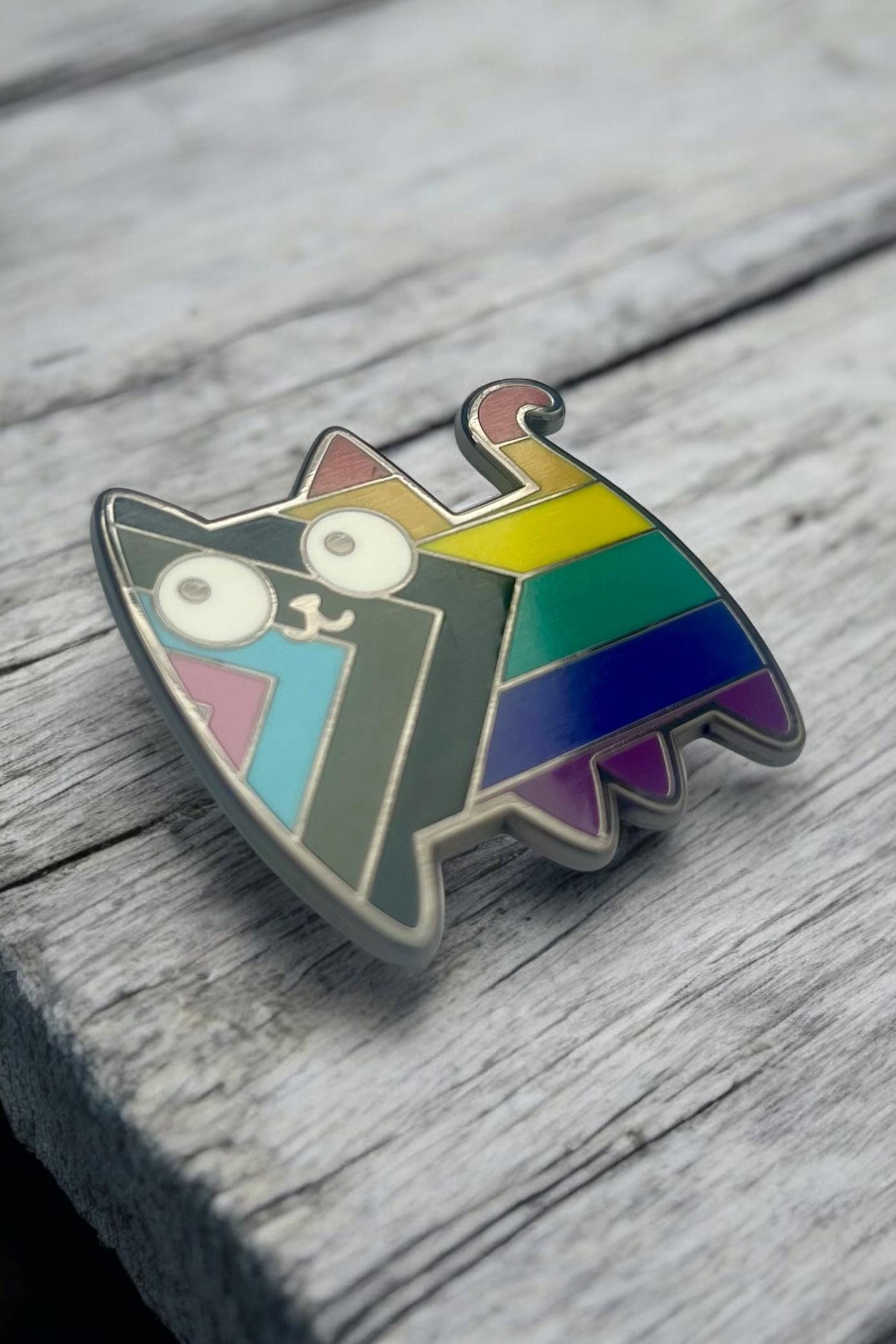 Large Cat ALLY Pride Pin