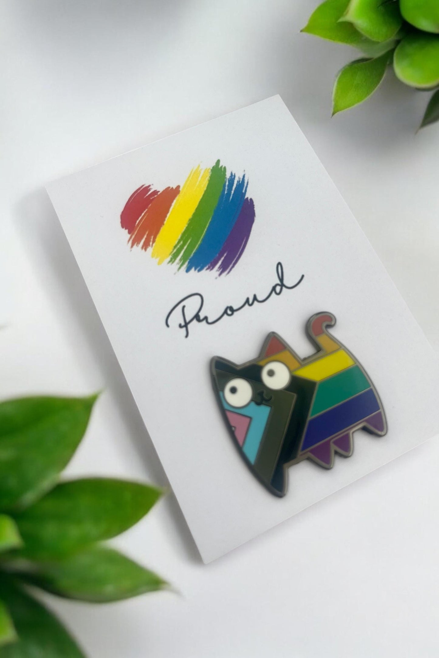 Large Cat ALLY Pride Pin