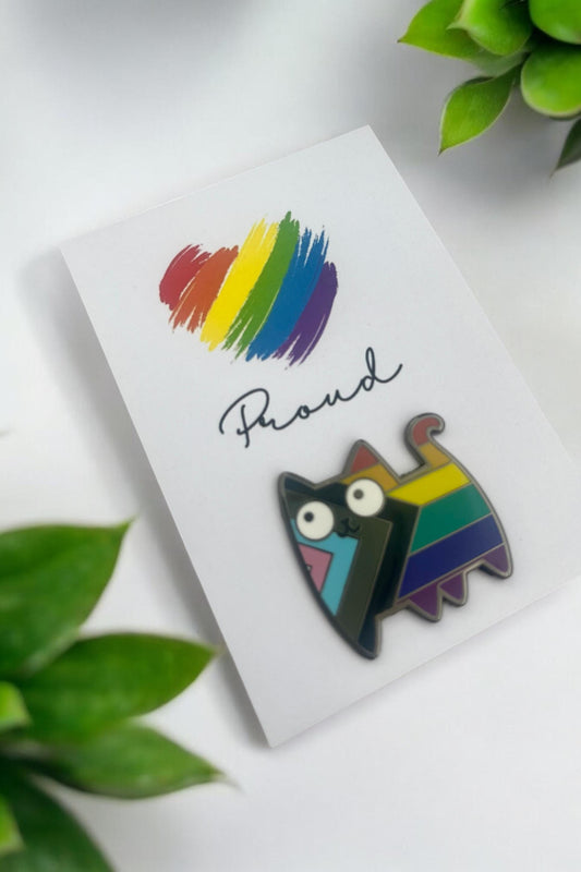 Large Cat ALLY Pride Pin
