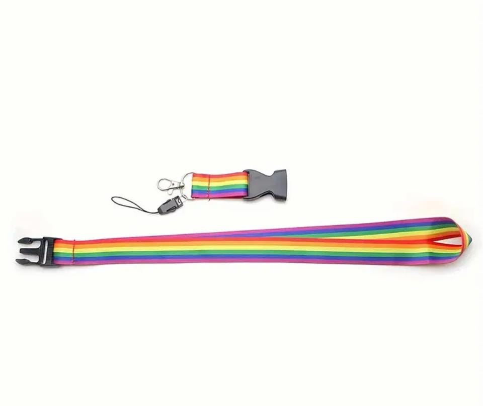 Rainbow LGBTQ Progress Lanyard With Detachable Buckle