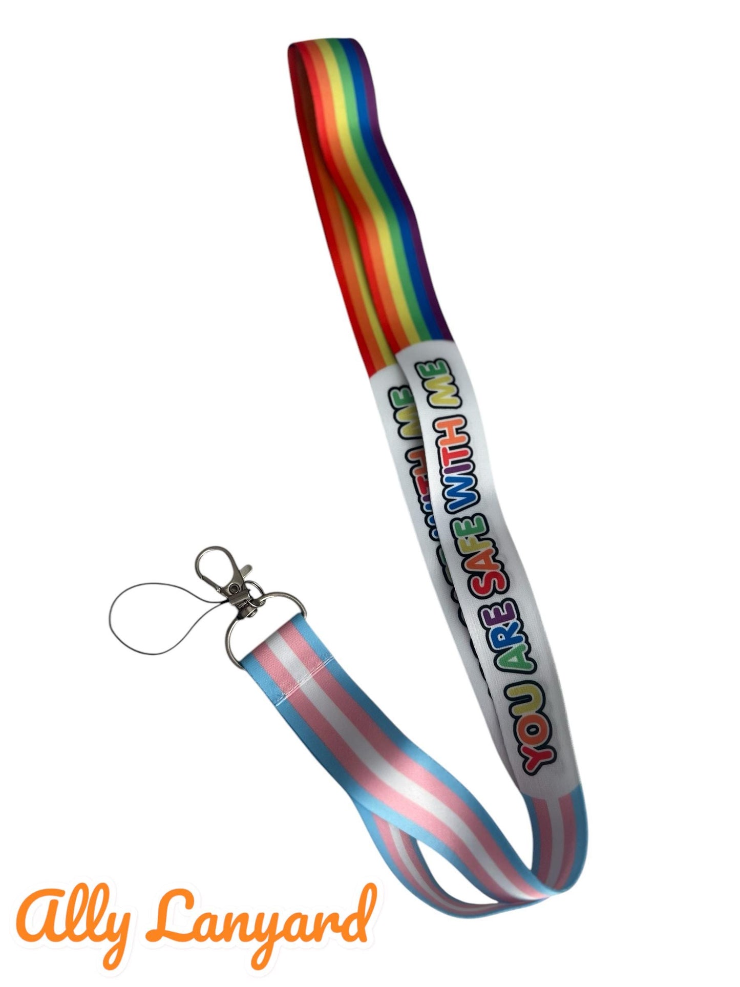 Rainbow LGBTQ Progress Lanyard With Detachable Buckle