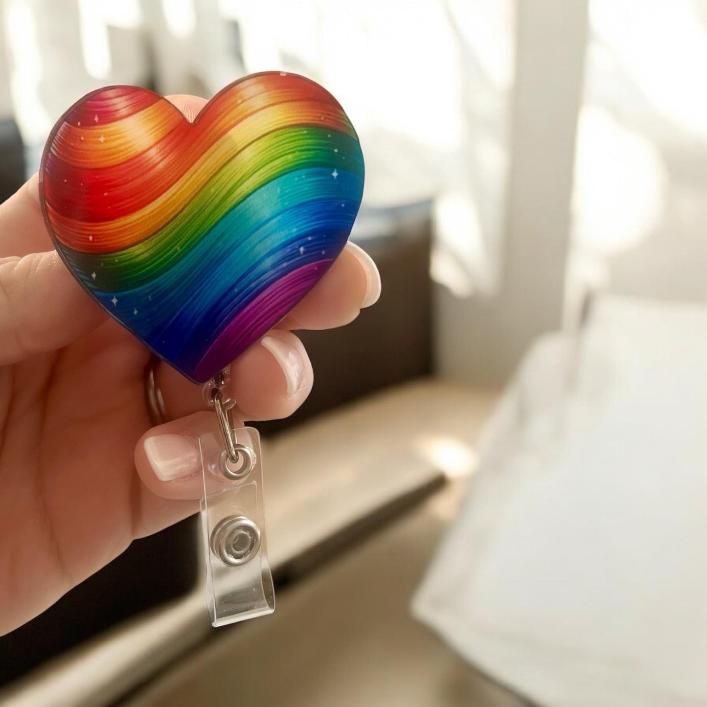 Acrylic Ally Badge Holder Lanyard with Retractable Reel