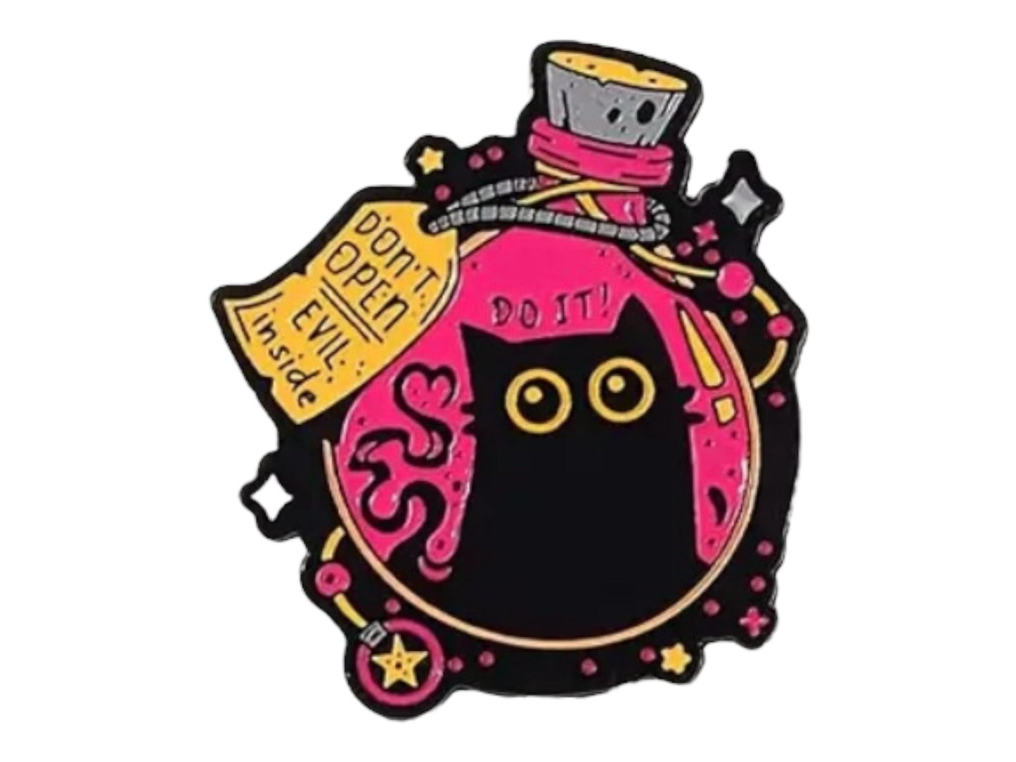 Halloween Evil Black Cat in a Bottle