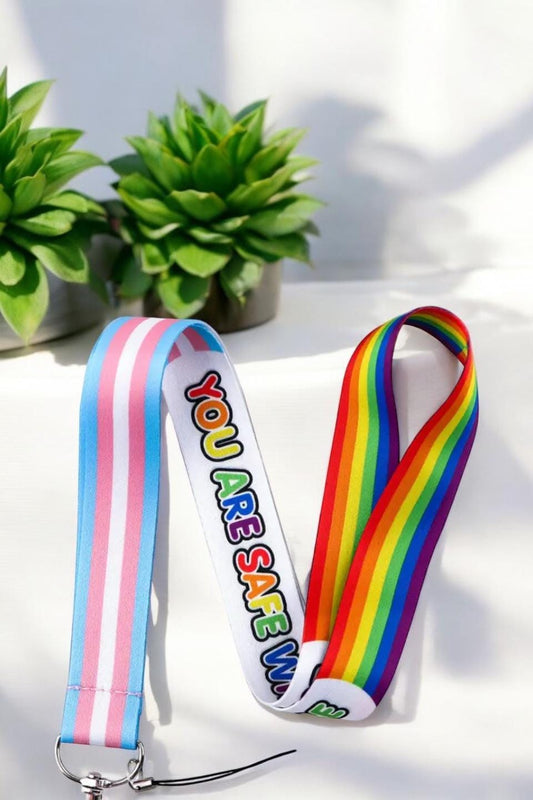 Rainbow LGBTQ Progress Lanyard With Detachable Buckle